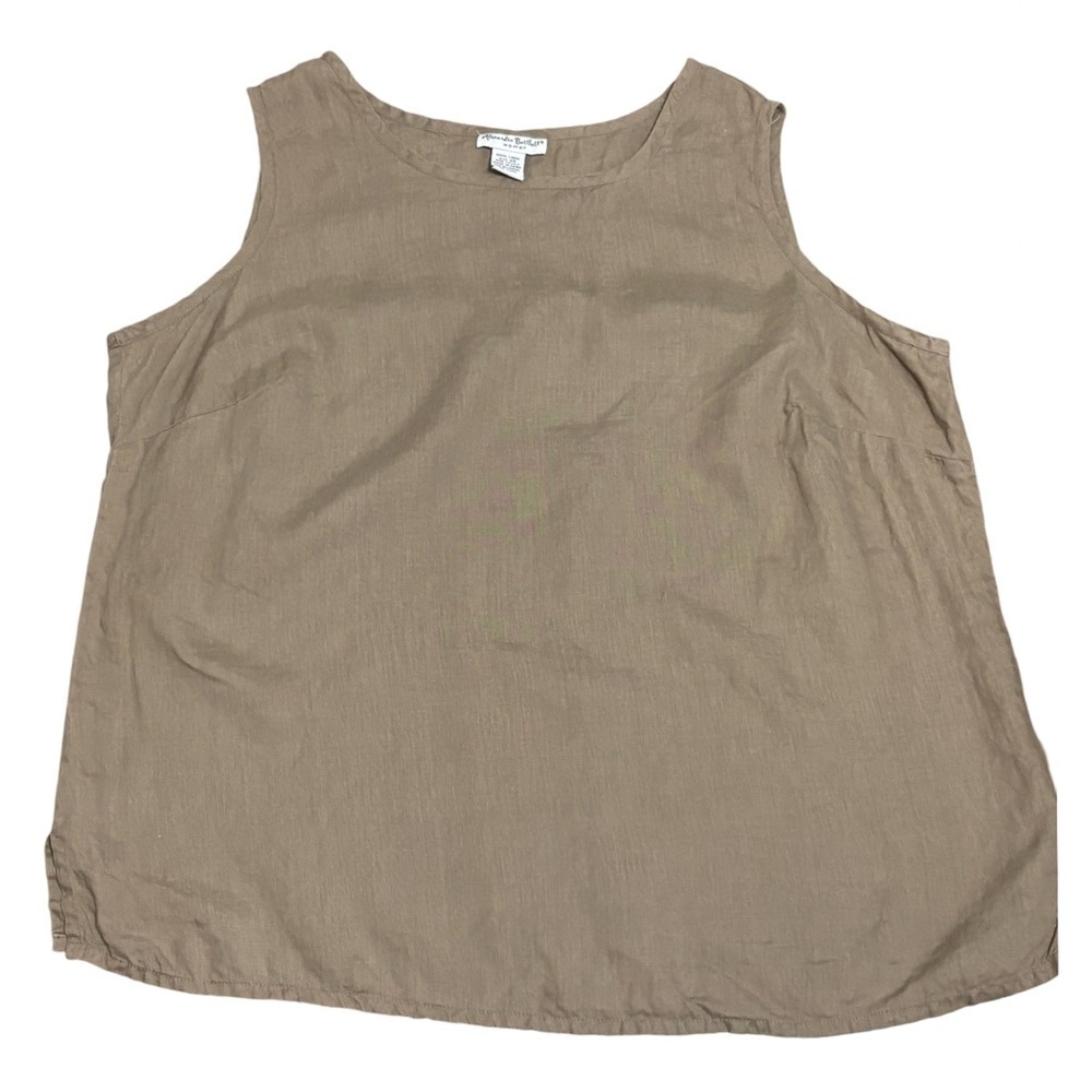 Alexandra Bartlett linen tank in brown 2X